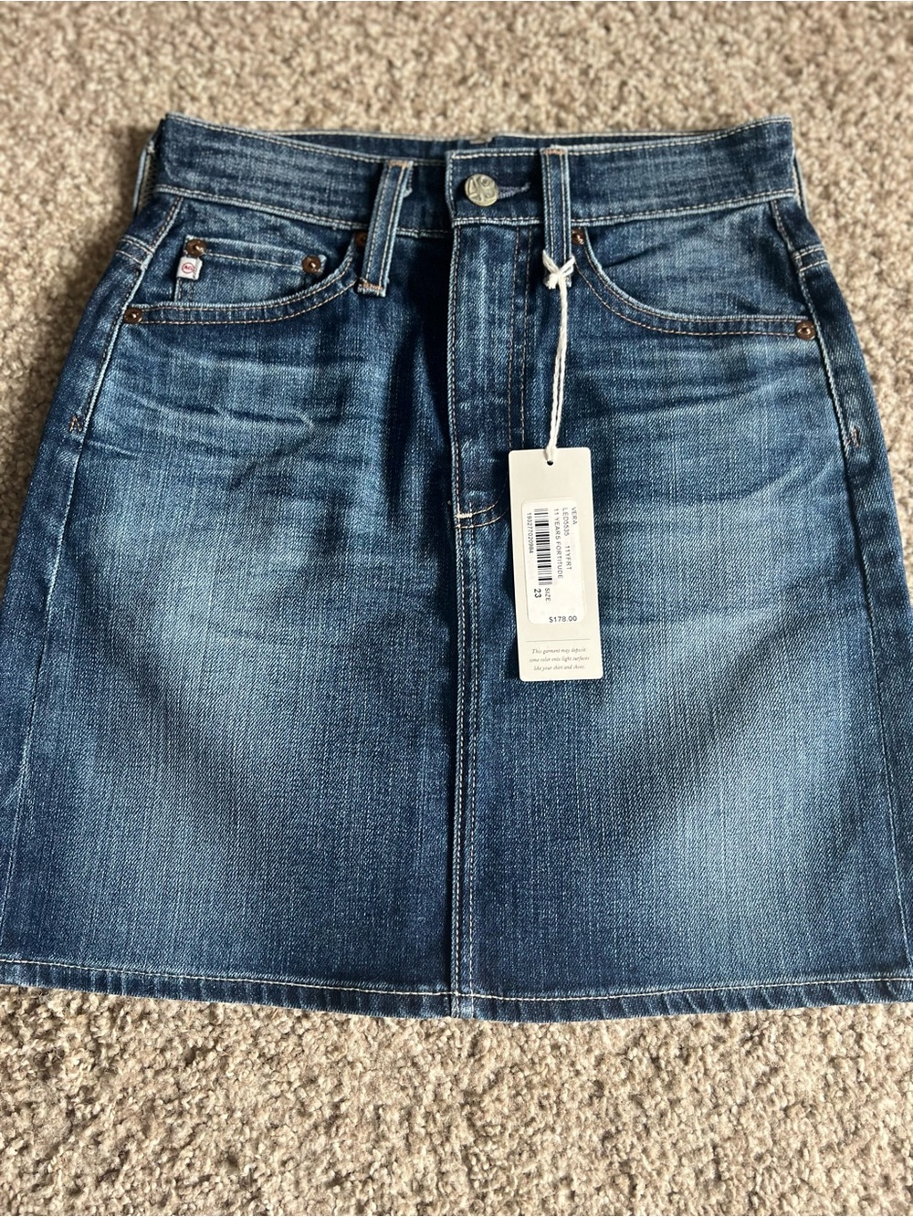 Ag Adriano Goldschmied Blue Denim Mini Skirt